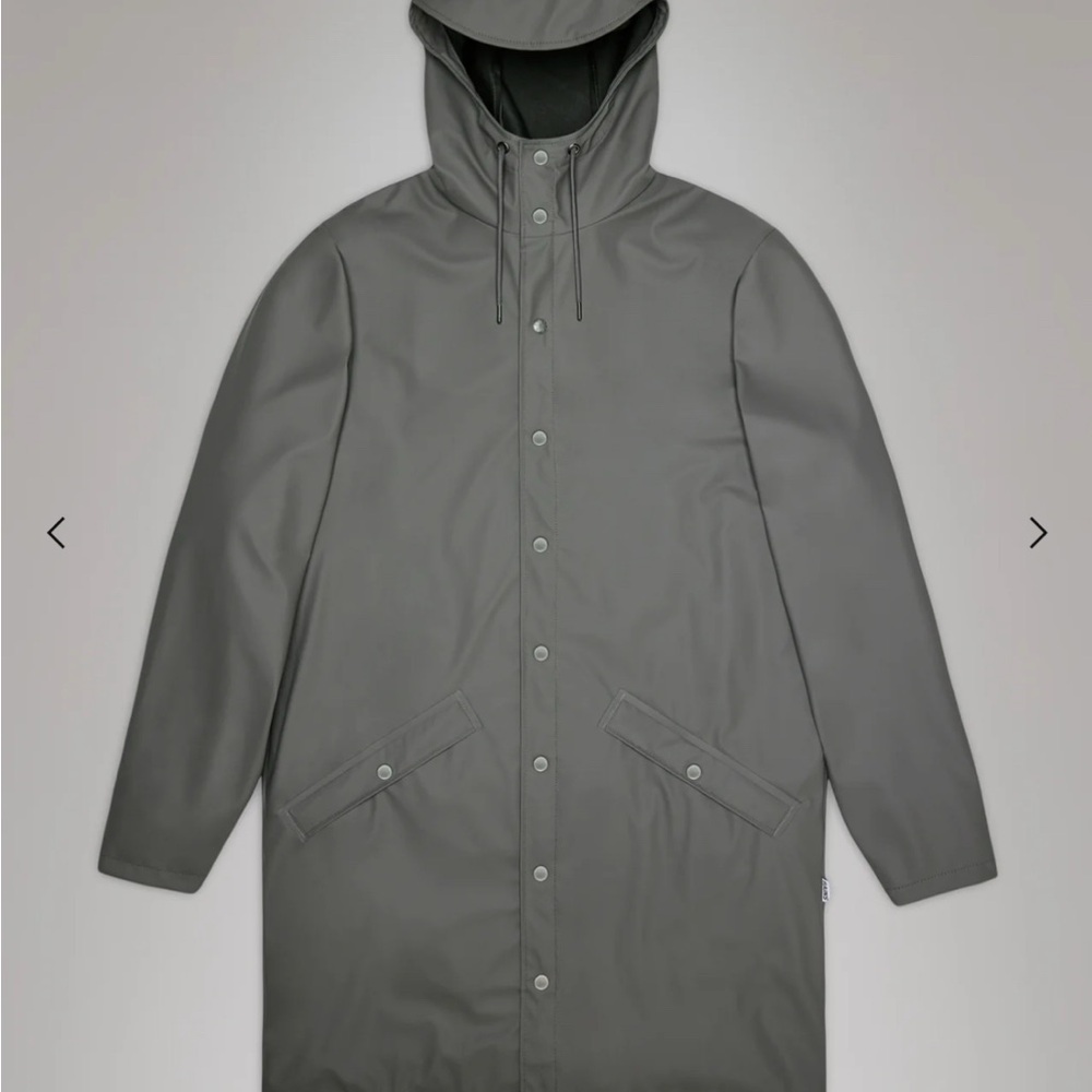 Unisex Rains Hooded Raincoat - Gray